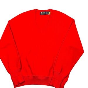 Vintage 1960s/70s Leroy Knit 100% new wool red sweater size medium